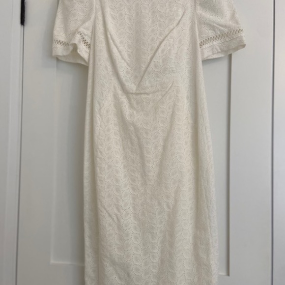 Eyelet Calvin Klien Dress w/puffed Sleves Sz 6 - Picture 3 of 4